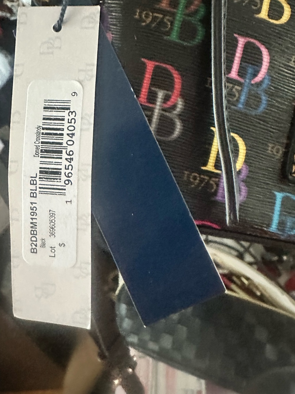 Dooney & Bourke Black Multicolor DB Logo Crossbody - Picture 5 of 5